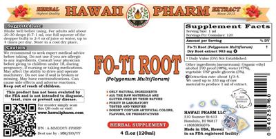 Photo of the Hawaii Pharm Fo-Ti Root label
