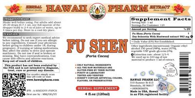 Photo of the Hawaii Pharm Fu Shen label