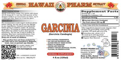 Photo of the Hawaii Pharm Garcinia label
