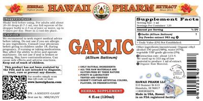 Photo of the Hawaii Pharm Garlic label