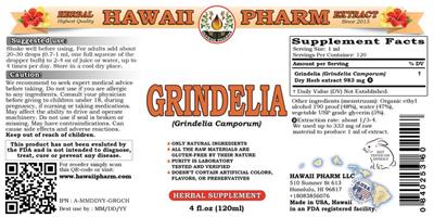 Photo of the Hawaii Pharm Grindelia label