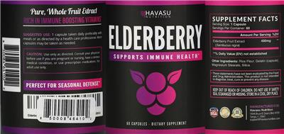 Photo of the Havasu Nutrition Elderberry label