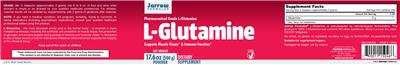 Photo of the Jarrow Formulas L-Glutamine Powder label