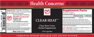 Photo of the Health Concerns Clear Heat label
