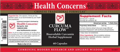 Photo of the Health Concerns Curcuma Flow label