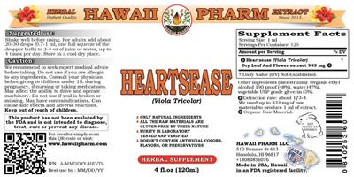 Photo of the Hawaii Pharm Heartsease label