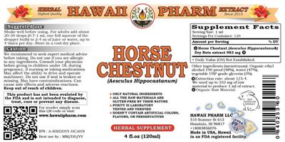 Photo of the Hawaii Pharm Horse Chestnut label