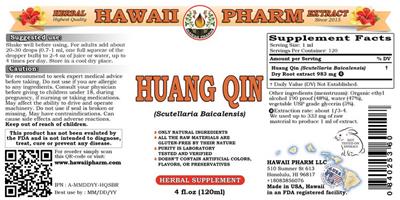 Photo of the Hawaii Pharm Huang Qin label