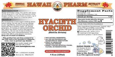 Photo of the Hawaii Pharm Hyacinth Orchid label