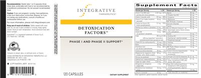 Photo of the Integrative Therapeutics Detoxication Factors label