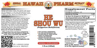 Photo of the Hawaii Pharm He Shou Wu label