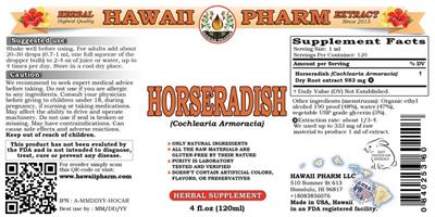 Photo of the Hawaii Pharm Horseradish label