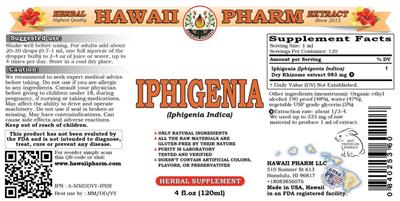Photo of the Hawaii Pharm Iphigenia label