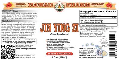 Photo of the Hawaii Pharm Jin Ying Zi label