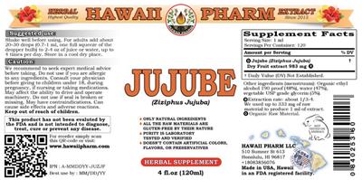 Photo of the Hawaii Pharm Jujube label