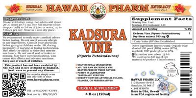 Photo of the Hawaii Pharm Kadsura Vine label