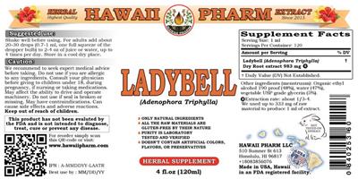 Photo of the Hawaii Pharm Ladybell label