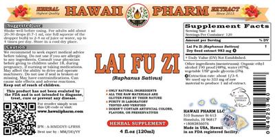 Photo of the Hawaii Pharm Lai Fu Zi label