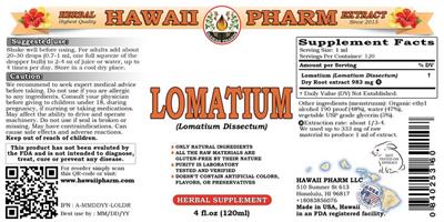 Photo of the Hawaii Pharm Lomatium label