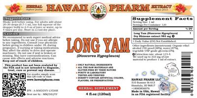 Photo of the Hawaii Pharm Long Yam label