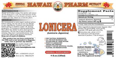 Photo of the Hawaii Pharm Lonicera label