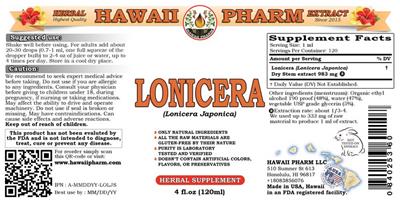 Photo of the Hawaii Pharm Lonicera label