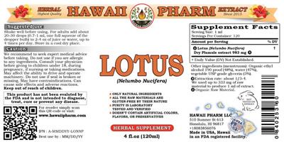 Photo of the Hawaii Pharm Lotus label