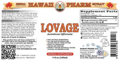 Photo of the Hawaii Pharm Lovage label