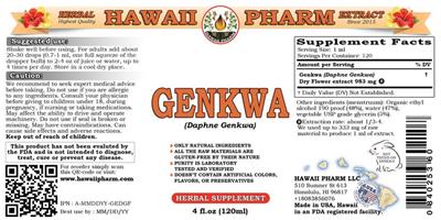 Photo of the Hawaii Pharm Genkwa label