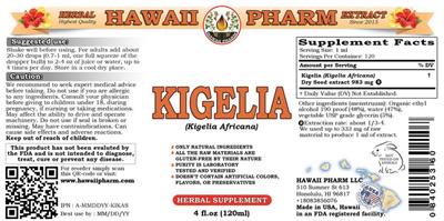 Photo of the Hawaii Pharm Kigelia label