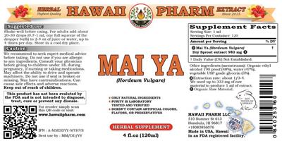 Photo of the Hawaii Pharm Mai Ya label