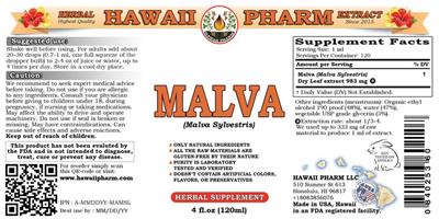 Photo of the Hawaii Pharm Malva label