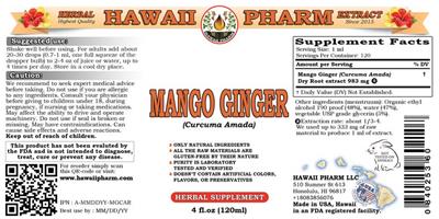 Photo of the Hawaii Pharm Mango Ginger label
