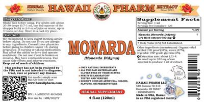 Photo of the Hawaii Pharm Monarda label