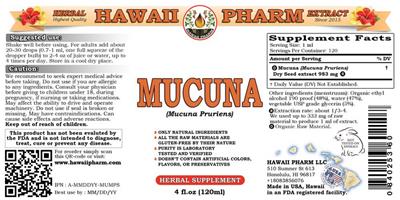 Photo of the Hawaii Pharm Mucuna label