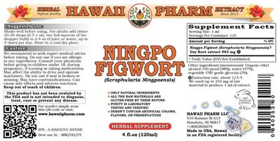 Photo of the Hawaii Pharm Ningpo Figwort label