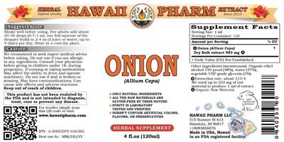 Photo of the Hawaii Pharm Onion label