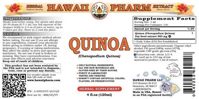 Photo of the Hawaii Pharm Quinoa label
