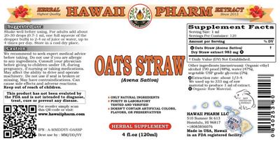 Photo of the Hawaii Pharm Oats Straw label