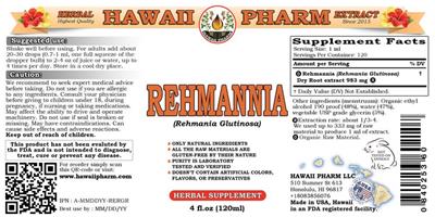 Photo of the Hawaii Pharm Rehmannia label
