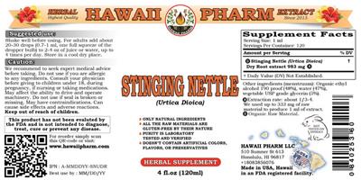 Photo of the Hawaii Pharm Stinging Nettle label