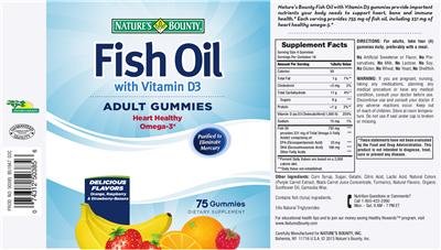 Photo of the Nature's Bounty Fish Oil With Vitamin D3 label