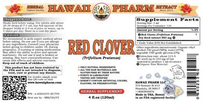 Photo of the Hawaii Pharm Red Clover label