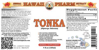 Photo of the Hawaii Pharm Tonka label