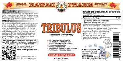 Photo of the Hawaii Pharm Tribulus label