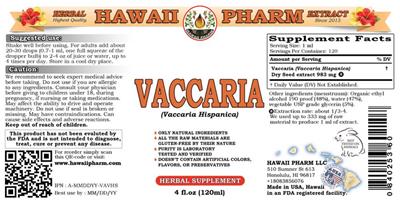 Photo of the Hawaii Pharm Vaccaria label