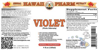 Photo of the Hawaii Pharm Violet (Viola odorata) label