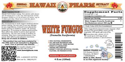 Photo of the Hawaii Pharm White Fungus label