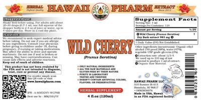 Photo of the Hawaii Pharm Wild Cherry label
