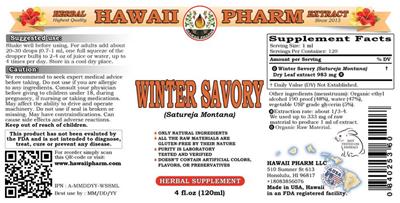 Photo of the Hawaii Pharm Winter Savory label